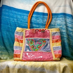 Anne Ormsby zippered tote bag approx 11”x18”x4”